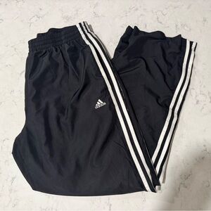 adidas Black Track Pants with White Stripes